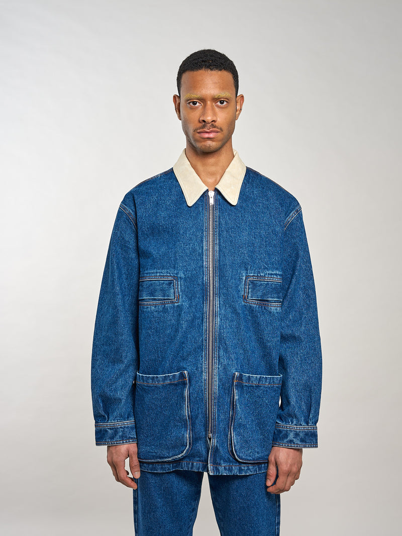 The Retro Reign Denim Jacket Blue - Berni